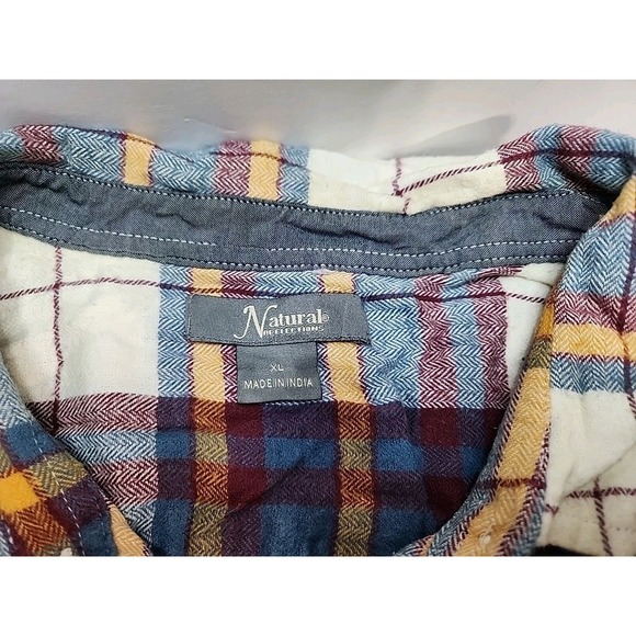 Natural Collections Womens Plaid Flannel Button Up Long Sleeve Shirt‎ XL - Picture 2 of 7